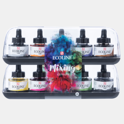 Encre de couleur 10 x 30 ml, Ecoline, Talens