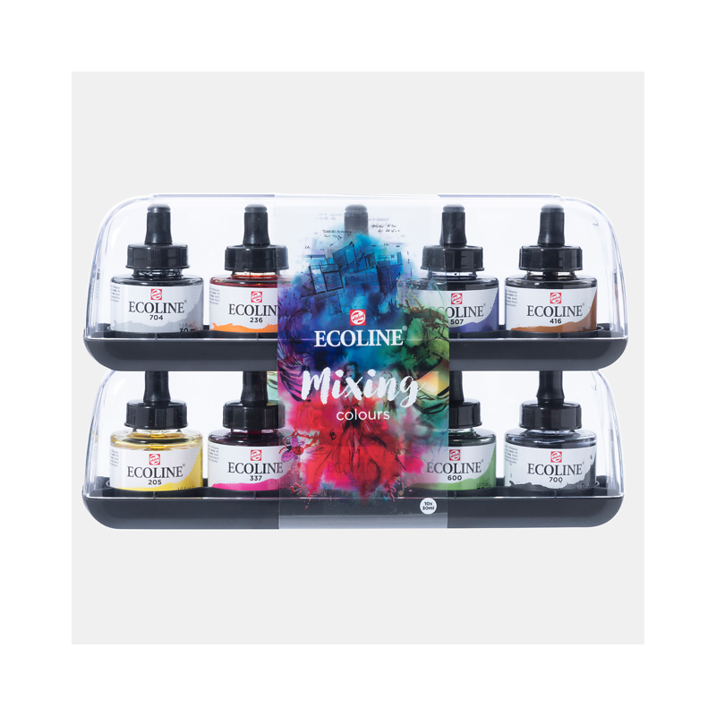 Encre de couleur 10 x 30 ml, Ecoline, Talens Encre de couleur 10 x 30 ml, Ecoline, Talens