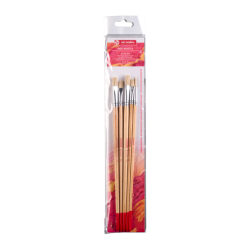 Set 5 pinceaux soie de porc rond - langue de chat - plat - T6-10-14, Série 921, Art Création