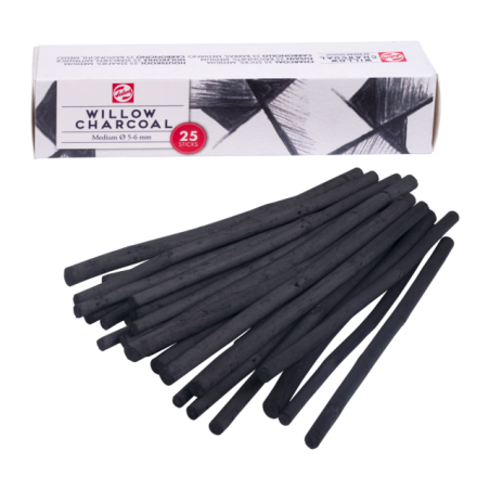 Fusains - boîte de 25 bâtons diam. 5-6 mm, Talens