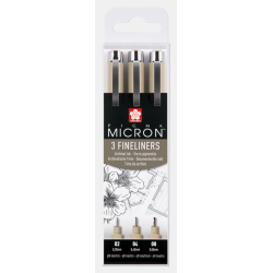 Set 3 feutres T 02 - 04 - 08, Micron, Sakura