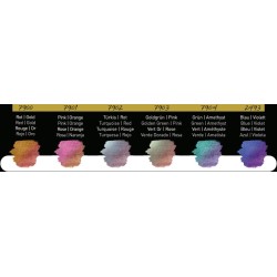 Boîte aquarelle 6 couleurs irisées flip-flop, Finetec Premium