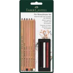 Set 9 crayons Monochrome, Pitt  , Faber Castell