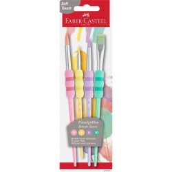 Set 4 pinceaux T 4-8-10-12, Soft-Touch Pastel, Faber Castell