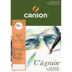 Papier 180gr A4 bloc 30 feuilles, C à Grain, Canson