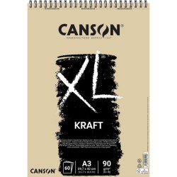 Papier kraft 90gr A3 bloc 60 feuilles, XL, Canson