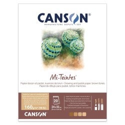 Papier couleur nuances 160gr 24 x 32cm bloc 20 feuilles Mi-Teintes Beige