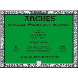 Papier aquarelle 300gr cotton grain fin 23 x 31 cm bloc 20 feuilles