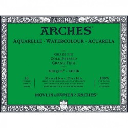 Papier aquarelle 300gr cotton grain fin 31 x 41 cm bloc 20 feuilles