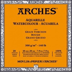 Papier aquarelle 300gr cotton torchon 20 x 20 cm bloc 20 feuilles