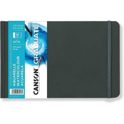Carnet papier aquarelle 250gr paysage 21.6 x 14 cm 56 pages Graduate
