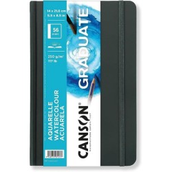 Carnet papier aquarelle 250gr portrait 14 x 21.6 cm 56 pages Graduate