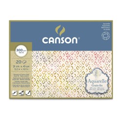 Papier aquarelle 300gr cotton grain fin 31 x 41 cm bloc 20 feuilles Aquarelle