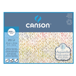 Papier aquarelle 300gr cotton torchon 23 x 31 cm bloc 20 feuilles Aquarelle