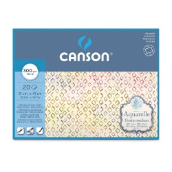 Papier aquarelle 300gr cotton torchon 31 x 41 cm bloc 20 feuilles Aquarelle
