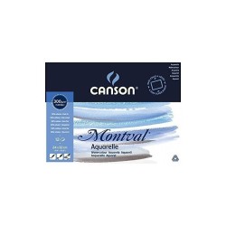 Papier aquarelle 300gr 24 x 32 cm bloc 12 feuilles Montval