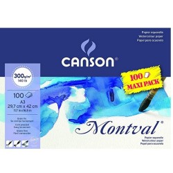 Papier aquarelle 300gr A3 bloc 100 feuilles Montval
