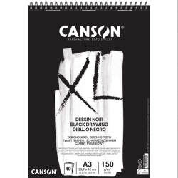 Papier noir 150gr A3 bloc 40 feuilles XL
